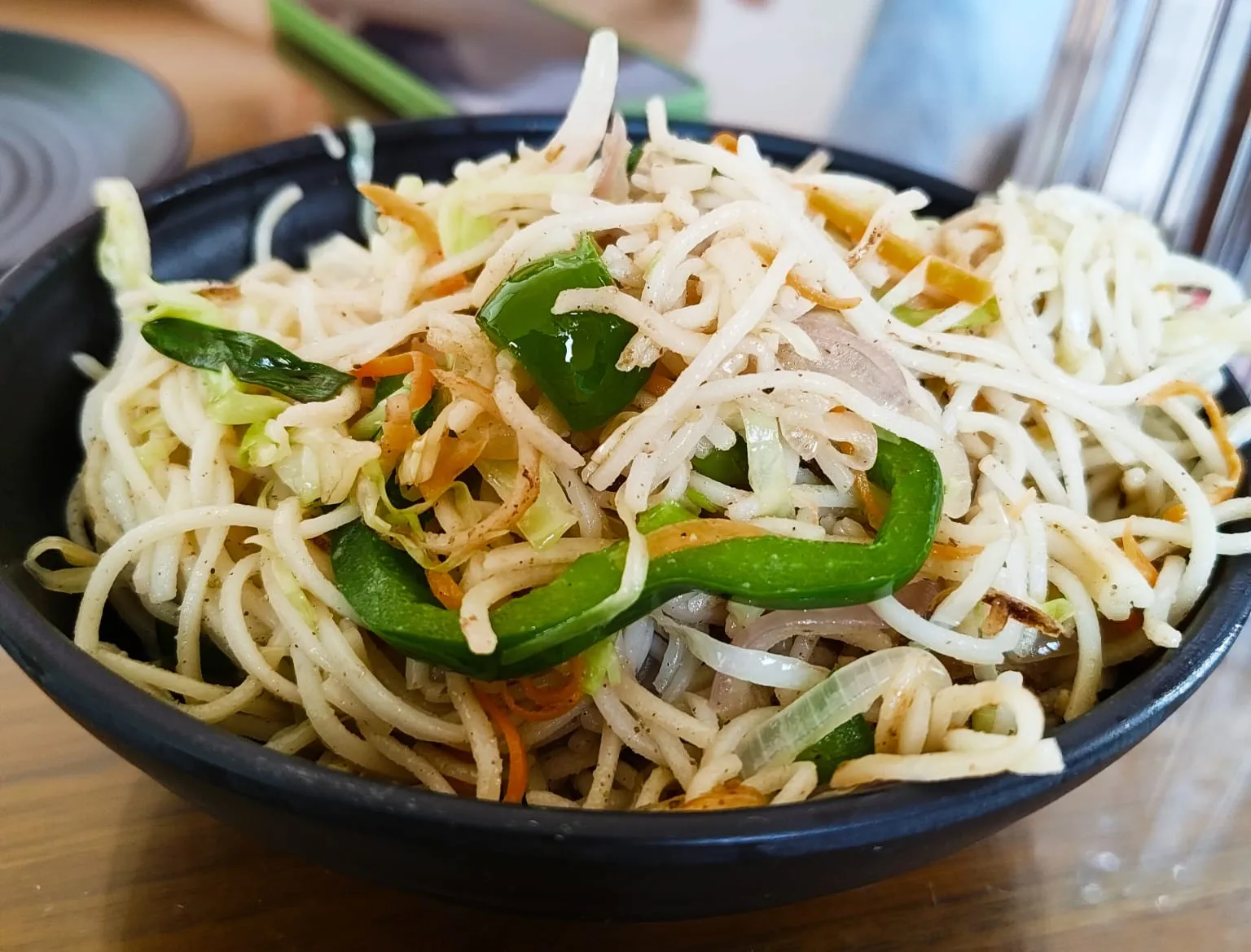 Vegetarian noodles served at ARK Kitchen Ranchi